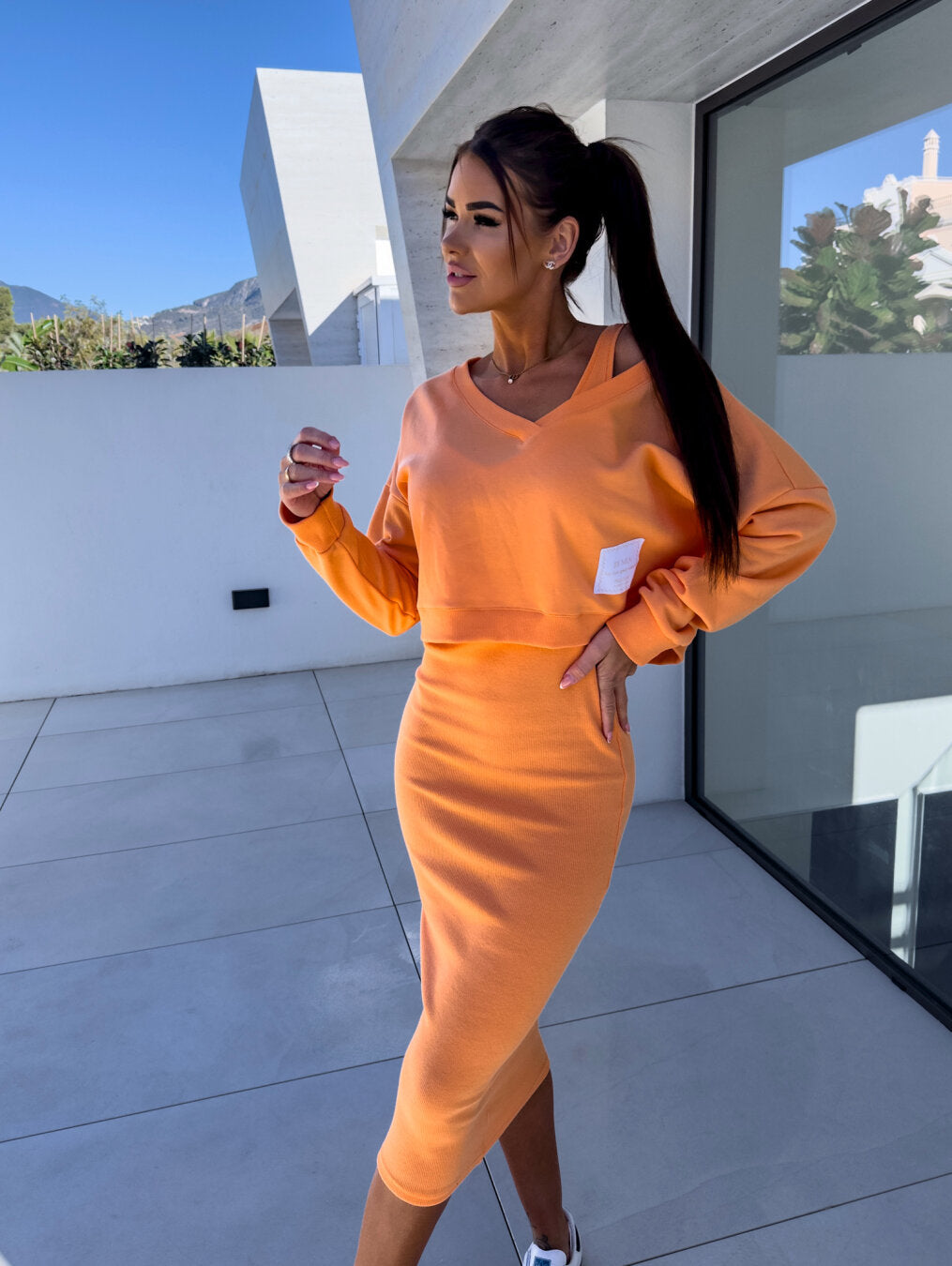 Monique - Ensemble Sweatshirt et robe décontractés